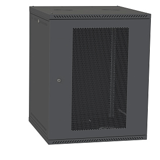 Шкаф настенный 15U 600x600 перф. дверь, черный
