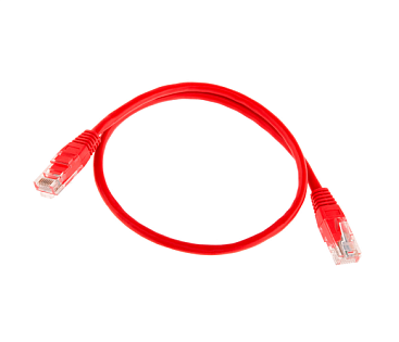 Патч-корд литой, UTP, RJ45, Cat.5e, 0,25m, красный, Cu (медь)