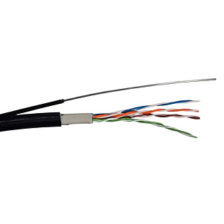 Кабель витая пара CAT.5E UTP-CCA-4Px2x0.51 Outdoor PVC+PE, 305 м с проволокой, наружный