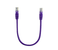 Патч-корд литой, UTP, RJ45, Cat.5e, 0,5m, фиолетовый, Cu (медь)