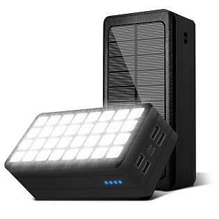 Powerbank PSOOO PS-900-5 50000mAh, DC:5V / 2.1A, 4*USB, 32*LED, Black