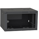 Шафа настінна 6U 600x600 двері скло, чорний