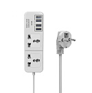 Мережевий подовжувач Senmaxu SMX-068, 2 Universal Socket + 4 USB, 1,5 м, Black