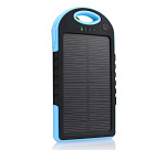 Power bank 5000 mAh Solar, (5V / 200mA), 2xUSB, 5V / 1A / 1A, Blue
