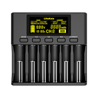 ЗУ универсальное Liitokala Lii-S6, АЗУ+СЗУ, 6 каналов,LCD дисплей