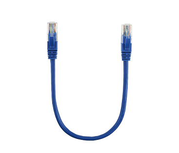 Патч-корд литой CCA, UTP, RJ45, Cat.5e, 0,3m, синий Q710