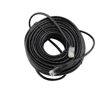 Патч-корд литой, CCA, UTP, RJ45, Cat.5e, 30m, черный Q67