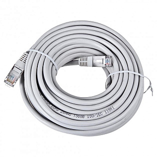 Патч-корд литой, UTP, RJ45, Cat.5e, 15m, серый, Cu (медь) Q50