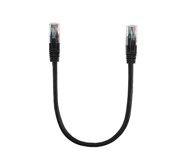 Патч-корд литой, CCA, UTP, RJ45, Cat.5e, 0,3m, черный Q710