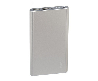 Power bank 20000mAh PZX-C158, USB-1A + mini USB +кабель USB micro, LED фонарик, Gray, Blister-BOX