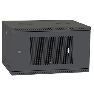 Шкаф настенный 6U 600x600 перф. дверь, черный